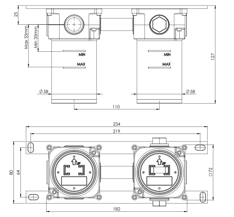 Remer Скрытая часть для смесителя WBOX15