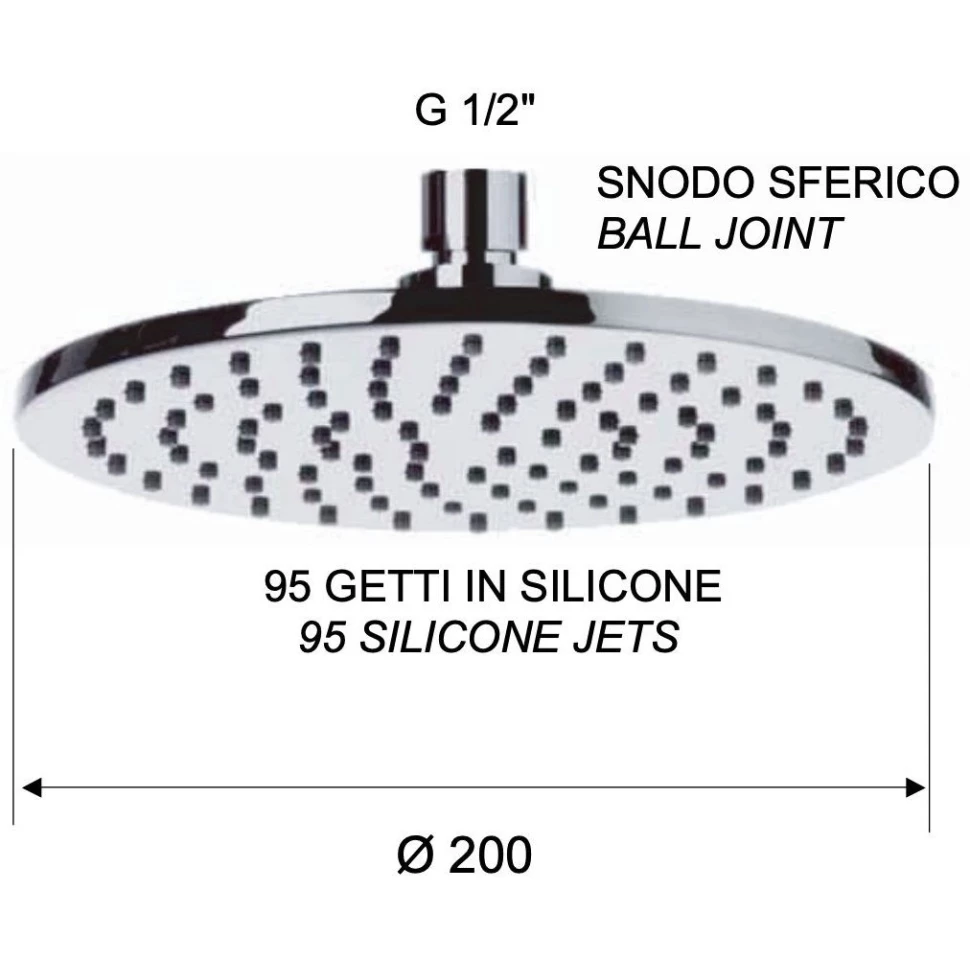 Remer Верхний душ 20 см, 1 режим, цвет: nichel spazzolato 359MM20NPX