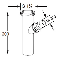 Kludi Регулируемая труба для шланга 20 см, цвет: хром 1046205-00