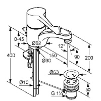 Kludi Medi Care Смеситель для раковины, c д/к, длина излива 15 см, цвет: хром 341150524
