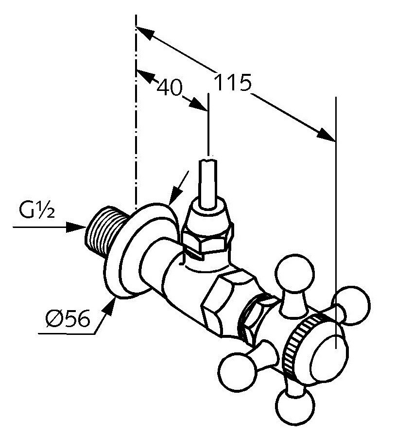 Kludi 1926 Угловой вентиль DN15 для раковины, цвет: золото 518434520