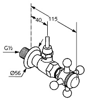 Kludi 1926 Угловой вентиль DN15 для раковины, цвет: золото 518434520