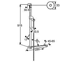 Kludi Medi Care Душевая штанга 91,5 см с интегрированным поручнем, держатель, шланг 160см, цвет:хром 6150305-00