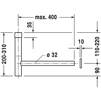 Duravit DuraSquare Сифон для раковины латунный, цвет: хром 0050361000