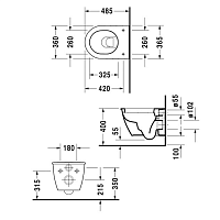 Duravit Darling New Унитаз подвесной 36x48,5 см, цвет: белый глянцевый 2549090000