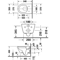 Duravit D-Neo Унитаз подвесной безободковый 37x54 см, цвет: антрацит матовый 2577098900