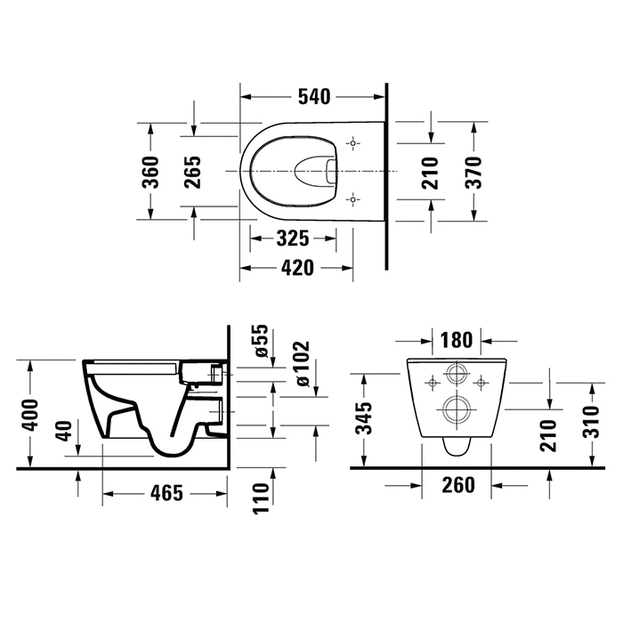 Duravit Soleil by Starck Унитаз подвесной безободковый 37x54 см, цвет: белый глянцевый 2586092000