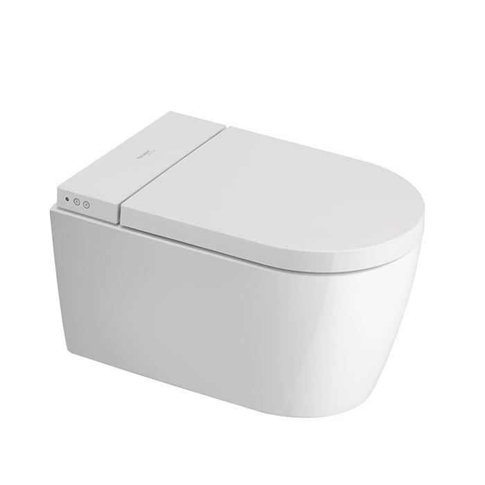 Duravit Starck 1 Унитаз подвесной 37.5x57.5 см безободковый с крышкой и биде, цвет: белый глянцевый 650002012004300 (2510092000+612001012000310)