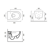 Catalano Sfera Унитаз подвесной безободковый 35x55 см, смыв торнадо, Cataglaze, цвет: черный матовый 0511550022