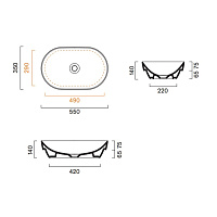 Catalano Sfera Раковина чаша 55x35x14h см, без перелива, покрытие Cataglaze, цвет: белый глянцевый 0524550001