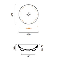 Catalano Sfera Раковина чаша d45x14h см, без перелива, покрытие Cataglaze, цвет: белый глянцевый 0524450001