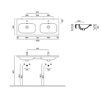 Catalano Alvea Раковина подвесная 120x46 см, с переливом, покрытие Cataglaze, цвет: белый глянцевый 0621220001