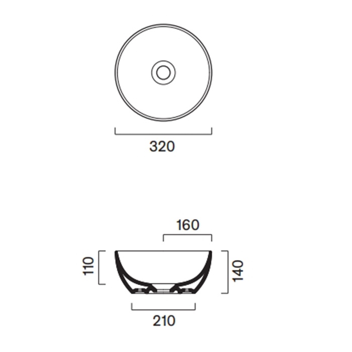 Catalano Sfera Раковина чаша d32x14h см, без перелива, покрытие Cataglaze, цвет: белый глянцевый 0523320001