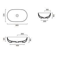 Catalano Sfera Раковина чаша 60x37x16h см, без перелива, покрытие Cataglaze, цвет: белый глянцевый 0522610001