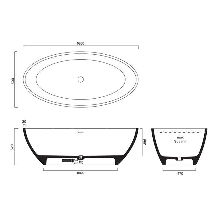 Catalano Vasca Ванна отдельностоящая 165x80 см, цвет: seta матовый 7239010031