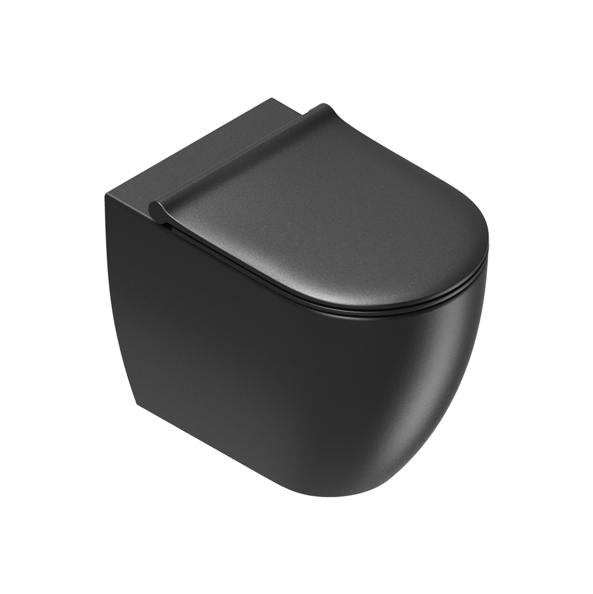 Catalano Sfera Унитаз приставной безободковый 35x55 см смыв торнадо, Cataglaze, цвет: черный матовый 0514550022