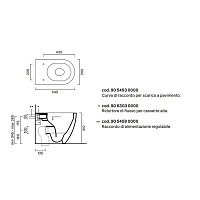 Catalano Sfera Унитаз приставной безободковый 35x55 см, смыв торнадо, Cataglaze, цвет: seta матовый 0514550031