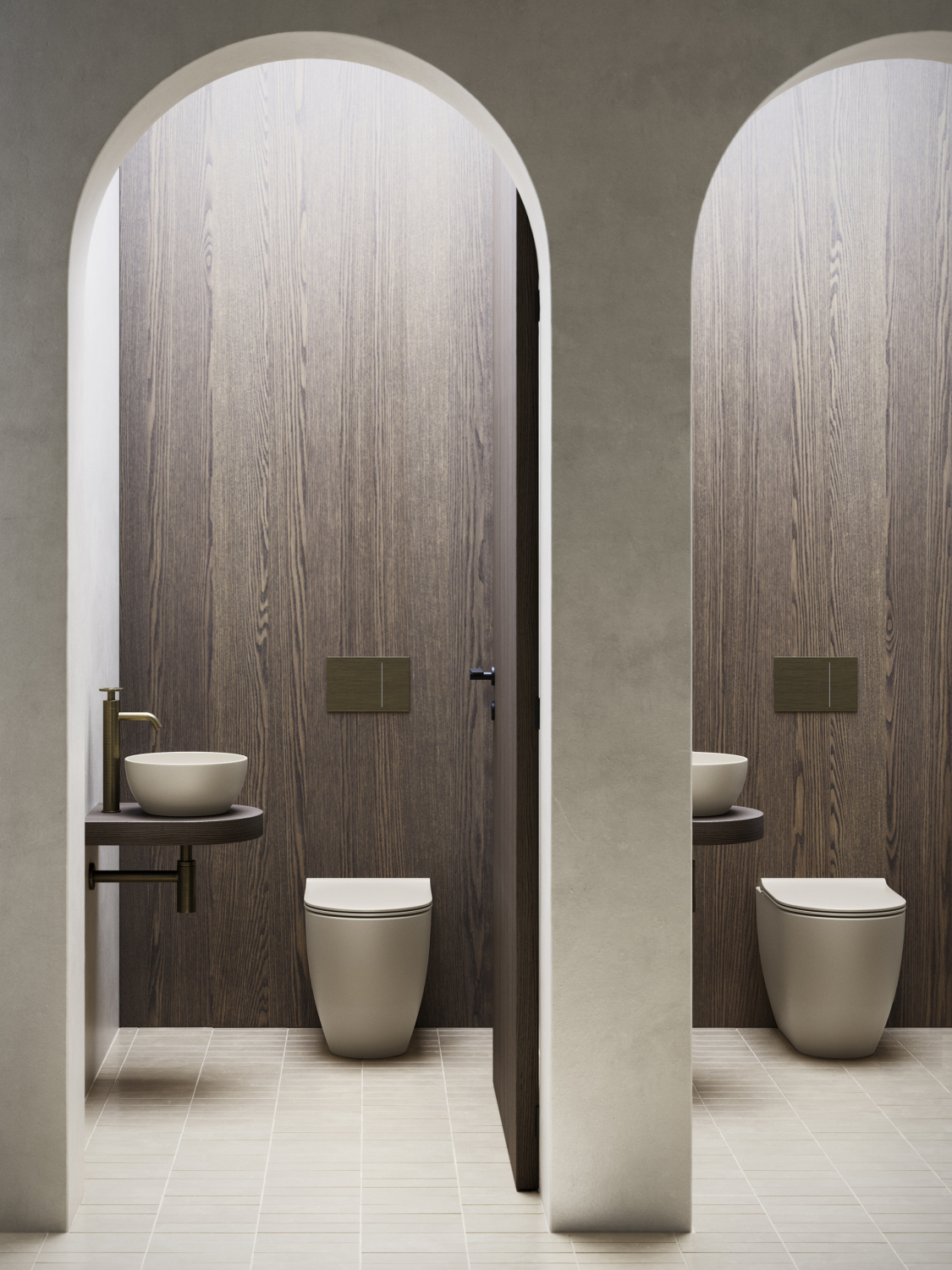 Catalano Sfera Унитаз приставной безободковый 35x55 см смыв торнадо, Cataglaze, цвет: sabbia матовый 0514550029