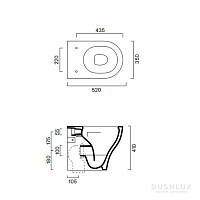 Catalano Sfera Унитаз приставной безободковый 35x52 см смыв торнадо Cataglaze, цвет: белый глянцевый 0512420001