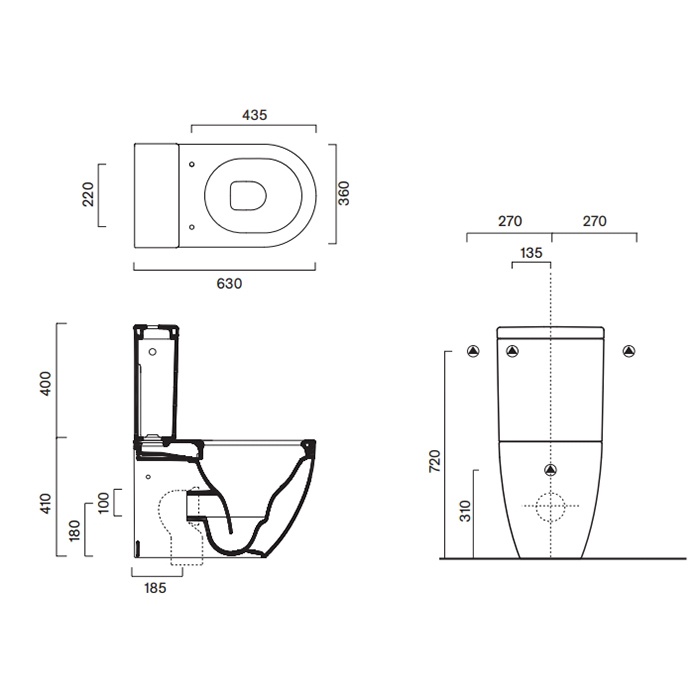Catalano Sfera Чаша для унитаза моноблок безобод. 36x63 см смыв торнадо Cataglaze цвет: белый глянц. 0515630001