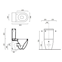 Catalano Sfera Чаша для унитаза моноблок безобод. 36x63 см смыв торнадо Cataglaze цвет: белый глянц. 0515630001