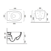 Catalano Alvea Унитаз подвесной безободковый 36x53 см смыв торнадо, Cataglaze, цвет: белый глянцевый 0611530001