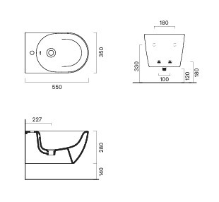 Catalano Sfera Биде подвесное 35x55 см, 1 отв., с переливом, покрытие Cataglaze, цвет: acqua матовый 0518551028