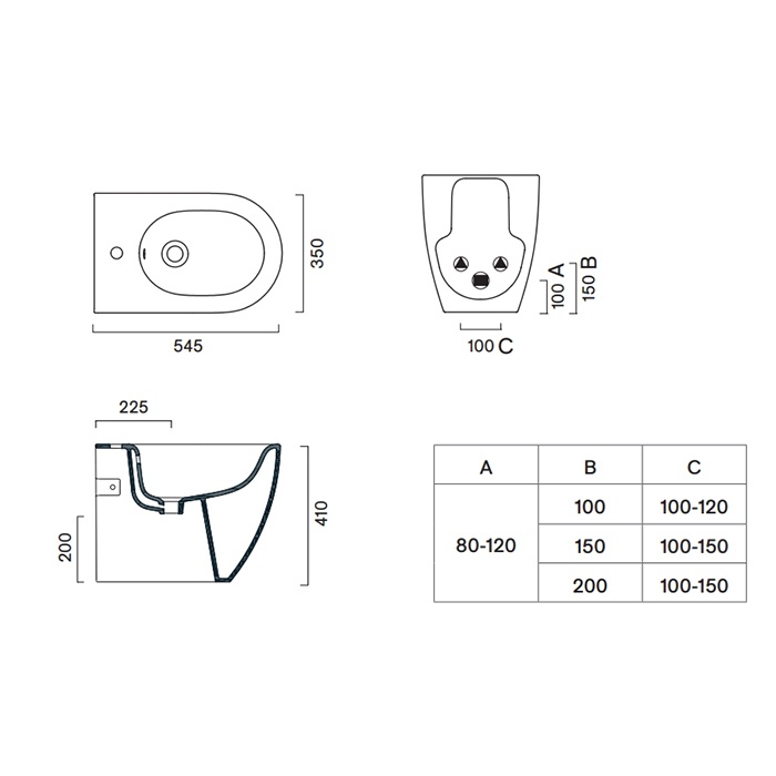 Catalano Sfera Биде приставное 35x55 см, 1 отв., с переливом, покр. Cataglaze, цвет: acqua матовый 0519551028