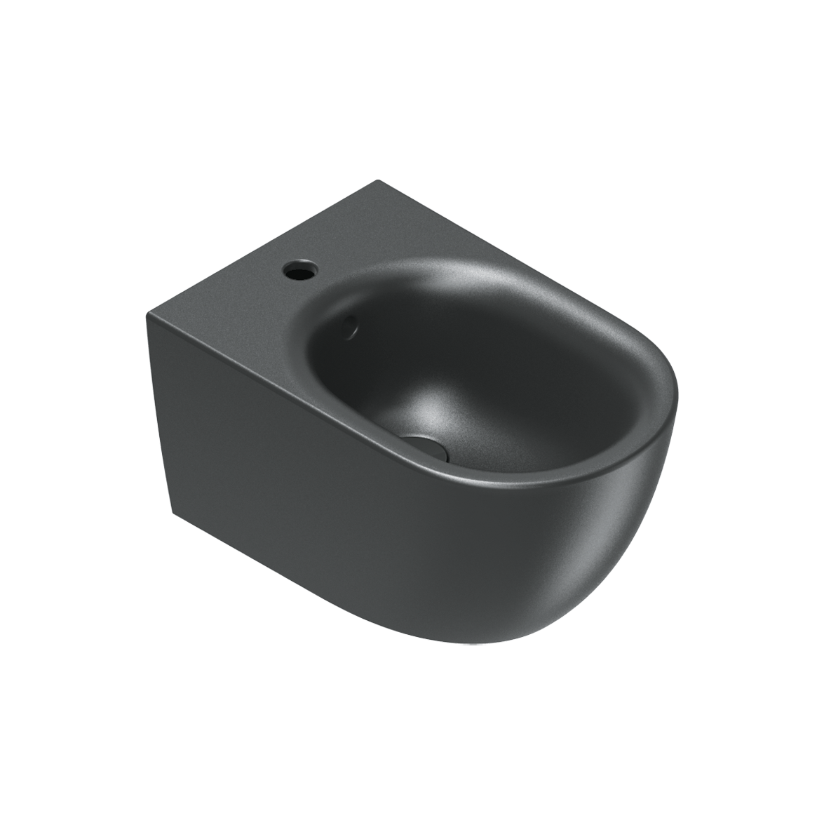 Catalano Sfera Биде подвесное 35x55 см, 1 отв, с переливом, покрытие Cataglaze, цвет: черный матовый 0518551022