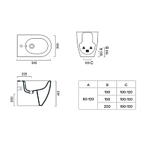 Catalano Sfera Биде приставное 35x55 см, 1 отв., с переливом, покр. Cataglaze, цвет: seta матовый 0519551031