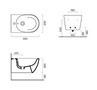 Catalano Sfera Биде подвесное 35x55 см, 1 отв с переливом, покрытие Cataglaze, цвет: sabbia матовый 0518551029