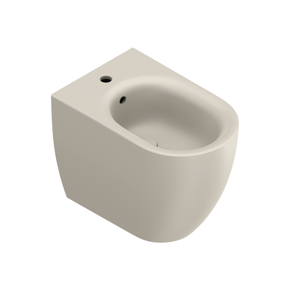 Catalano Sfera Биде приставное 35x55 см, 1 отв., с переливом, покр. Cataglaze, цвет: sabbia матовый 0519551029