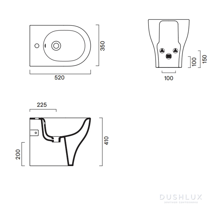 Catalano Sfera Биде приставное 35x52 см, 1 отв., с переливом, покр. Cataglaze, цвет: белый глянцевый 0519421001