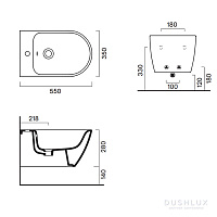 Catalano Sfera Биде подвесное 35x55 см, 1 отв с переливом, покрытие Cataglaze, цвет: белый глянцевый 0518651001