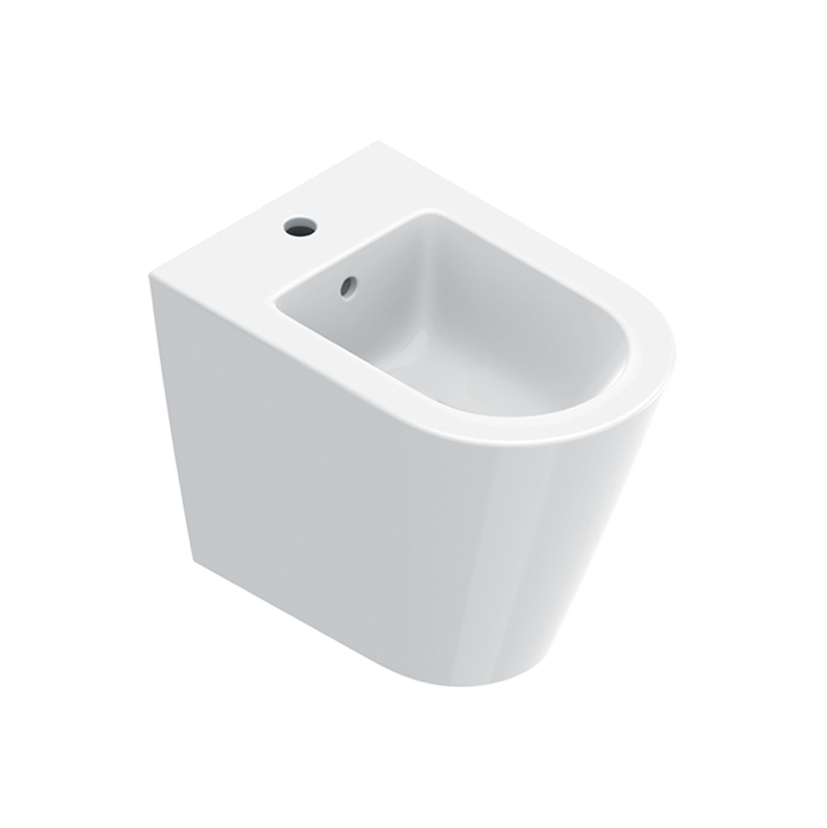 Catalano Zero Биде приставное 35x55 см, 1 отв., с переливом, покр. Cataglaze, цвет: белый глянцевый 0119551001