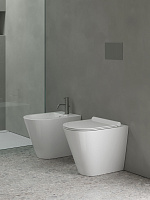 Catalano Zero Биде приставное 35x55 см, 1 отв., с переливом, покр. Cataglaze, цвет: белый глянцевый 0119551001