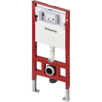 Tece Spring base Инсталляция для унитаза 4 в 1: прямоугольная кнопка, крепление, цвет: хром глянец S401201