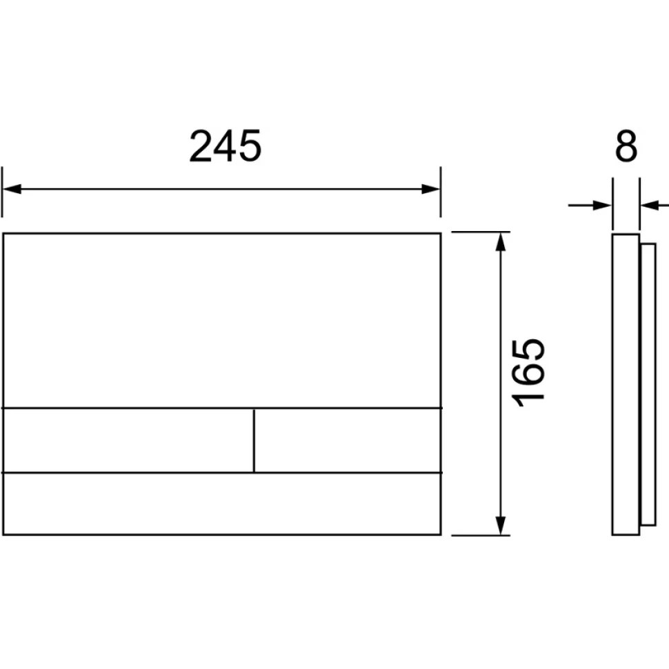 Tece Spring square Кнопка смыва для унитаза с прямоугольной клавишей, акрил, цвет: черный глянцевый S240851