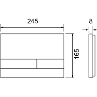 Tece Spring square Кнопка смыва для унитаза с прямоугольной клавишей, акрил, цвет: черный глянцевый S240851