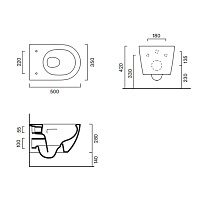 Catalano Sfera Унитаз подвесной безободковый 35x50 см смыв торнадо, Cataglaze, цвет: белый глянцевый 0511500001