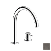 Almar Round Смеситель для раковины на 2 отверстия, без д/к, излив 22,1 см, цвет: brushed gun metal E214005.GM