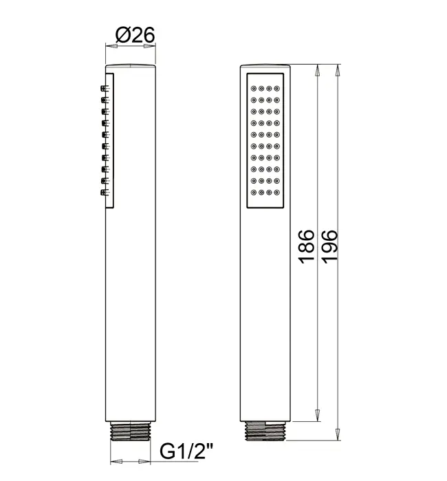 Almar Skinny Ручной душ, 1 режим, цвет: matt white E082019.MW