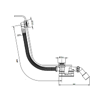 Almar Mixers Слив-перелив для ванны, цвет: matt black E096003.MB