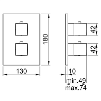 Almar Core Square Термостат для душа, внешняя часть на 1 потребитель, цвет: PVD brushed copper E176821.CO