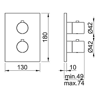 Almar Core Square Термостат для душа, внешняя часть на 1 потребитель, цвет: PVD polished deep black E176881.DB