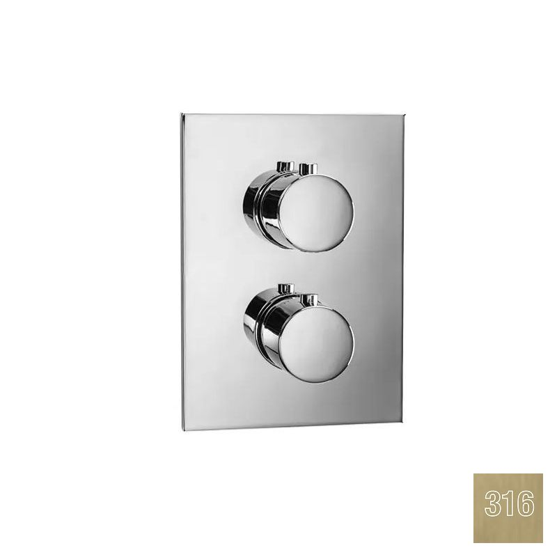 Almar Core Square Термостат для душа, внешняя часть на 1 потребитель, цвет: 316 brushed high brass E176881.HB316