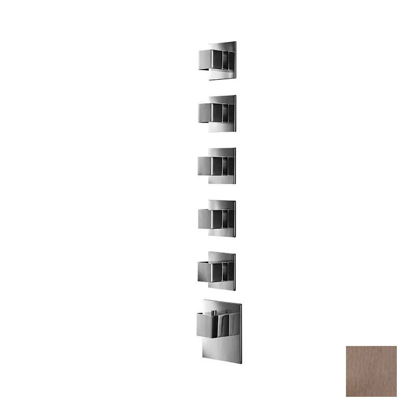 Almar High Flow Square Термостат для душа, внешняя часть на 5 потребителей, цвет: PVD brushed copper E180025.CO