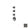 Almar High Flow Round Термостат для душа, внешняя часть на 3 потребителя, цвет: brushed gun metal E180033.GM