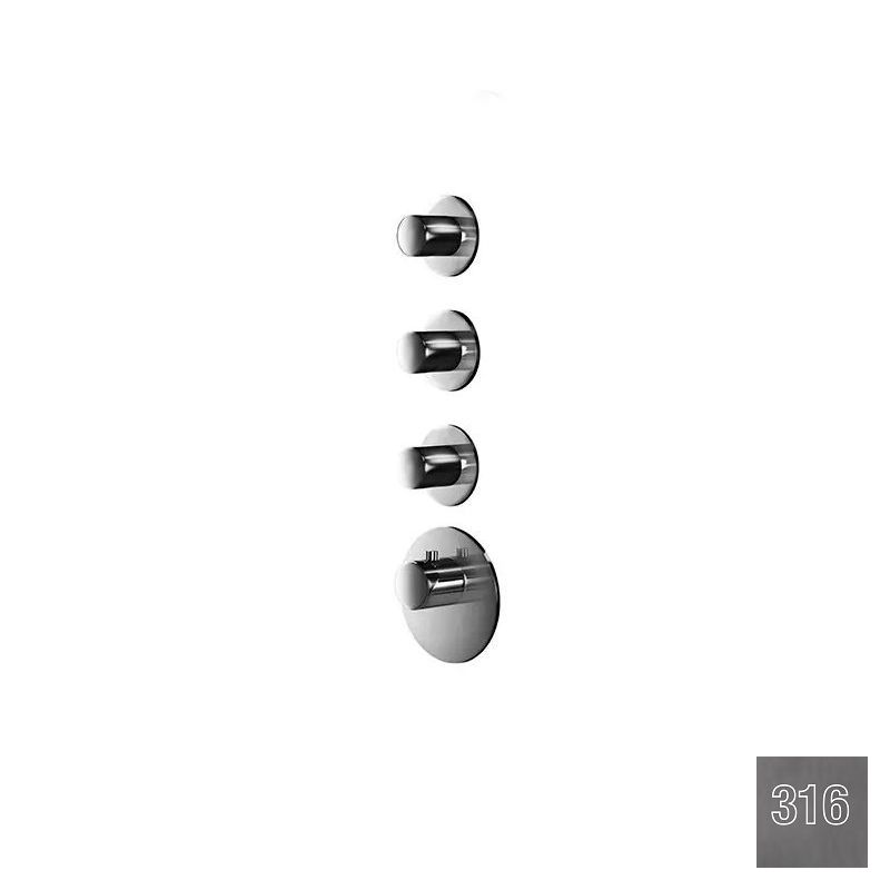 Almar High Flow Round Термостат для душа, внешняя часть на 3 потребит, цвет: 316 brushed gun metal E180033.GM316