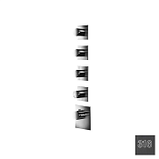 Almar High Flow Square Термостат для душа, внешняя часть, 4 потреб, цвет: 316 brushed absolute black E180084.AB316